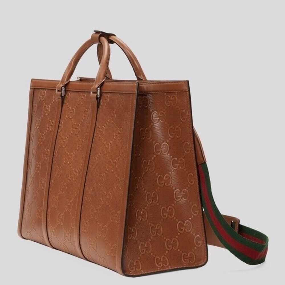 Authentic Gucci GG Embossed Tote Bag
